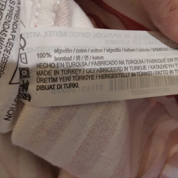 pull & bear red white striped cropped denim jacket womens small - Picture 4 of 5